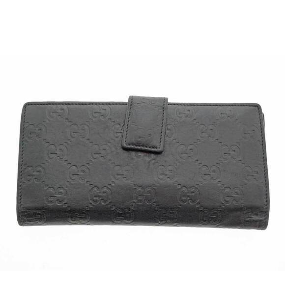 Gucci Double Hook Long Wallet Black Leather Crocodile - Picture 2 of 8